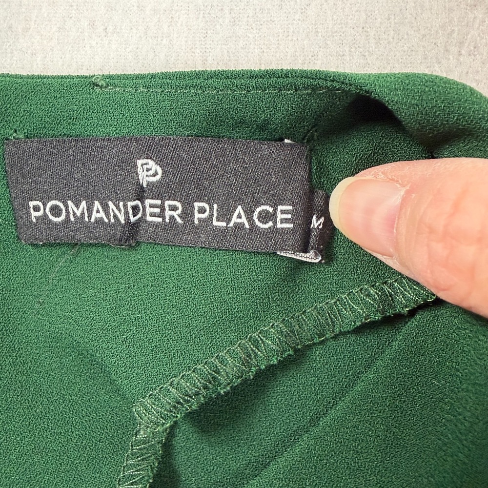 Pomander Place Peplum Top Sz M Hunter Green Cottage Dark Academia Romantic - Picture 6 of 8